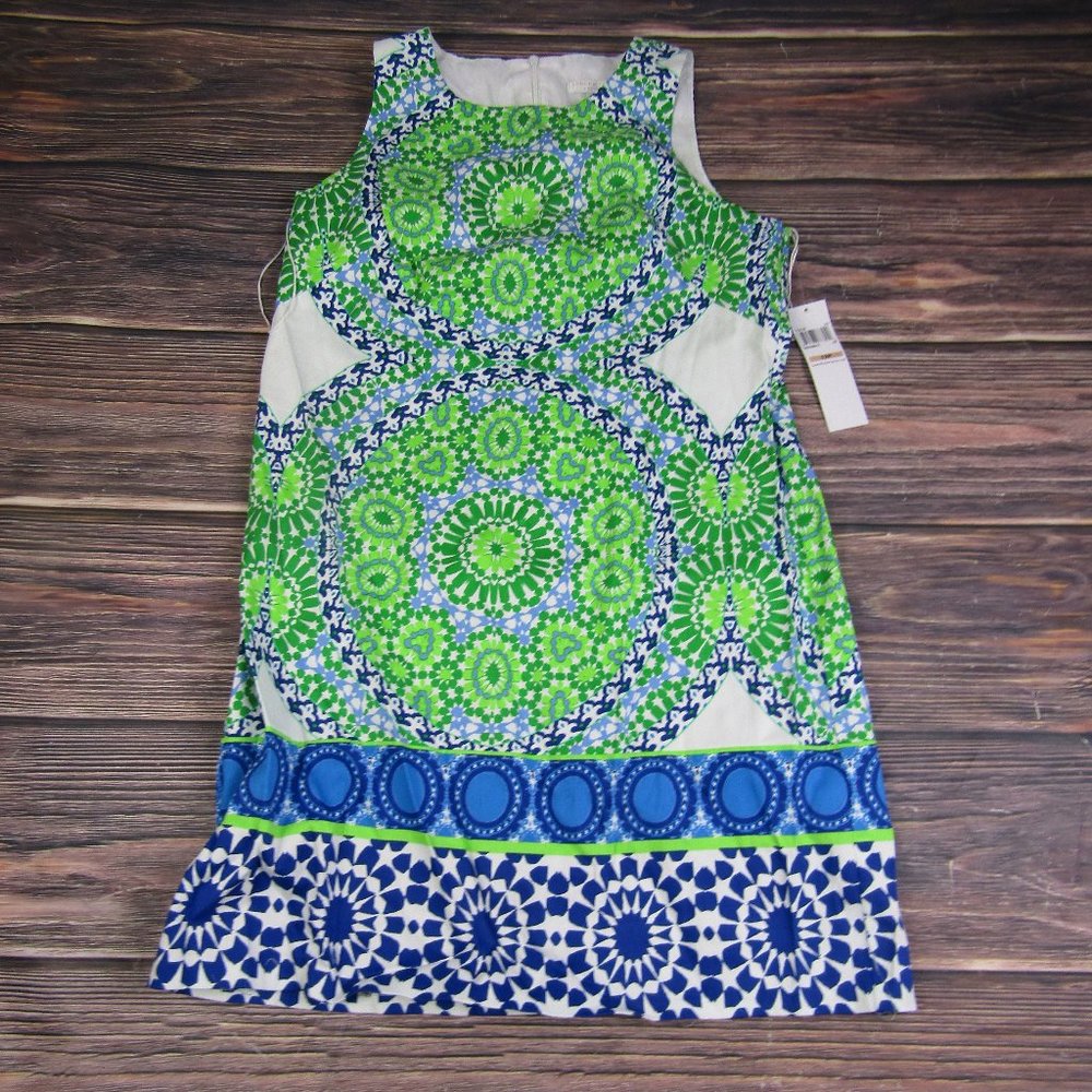 London Times NEW NWT Size 12P Green Blue Sleeveless‎ Sundress